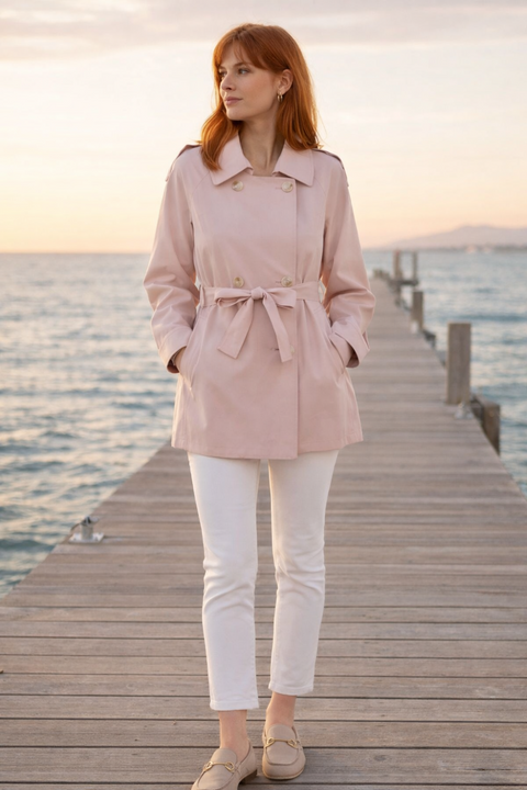 TRENCH TENCEL COURT ROSE