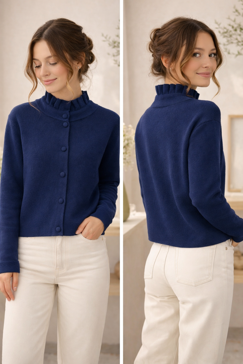 GILET CARDIGAN OUESSANT MARINE