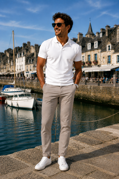 Pantalon chino homme beige | Casual chic & nautique