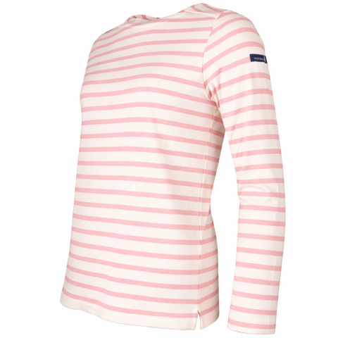 Marinière femme écrue rayure rose