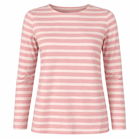 Marinière femme rose rayure écrue