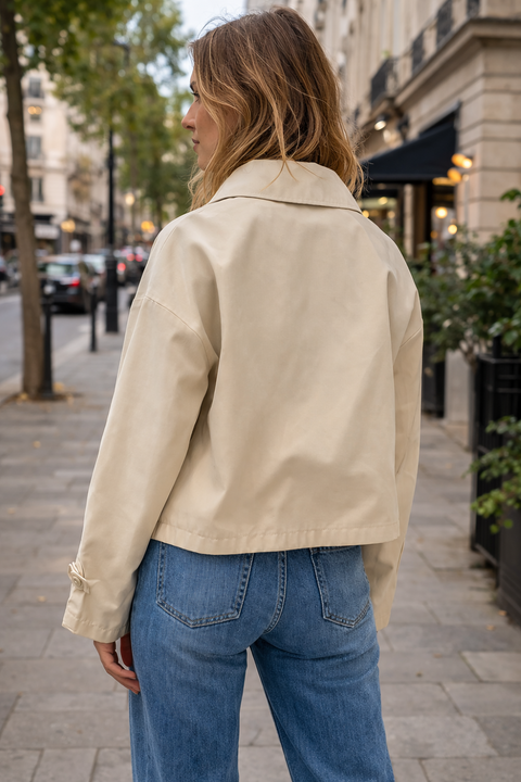 TRENCH COURT REVERSIBLE ZEPHYR BEIGE / MARINE