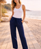 PANTALON LIN ALIZÉ MARINE