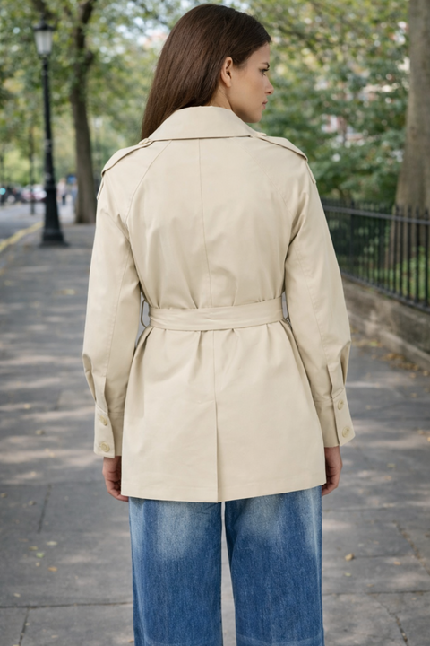 TRENCH TENCEL COURT BEIGE