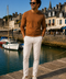 Pantalon chino homme ivoire | Casual chic & nautique