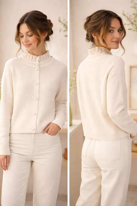 GILET CARDIGAN ECUME IVOIRE