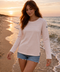 Marinière femme  écrue rayure  rose