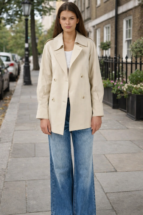 TRENCH TENCEL COURT BEIGE