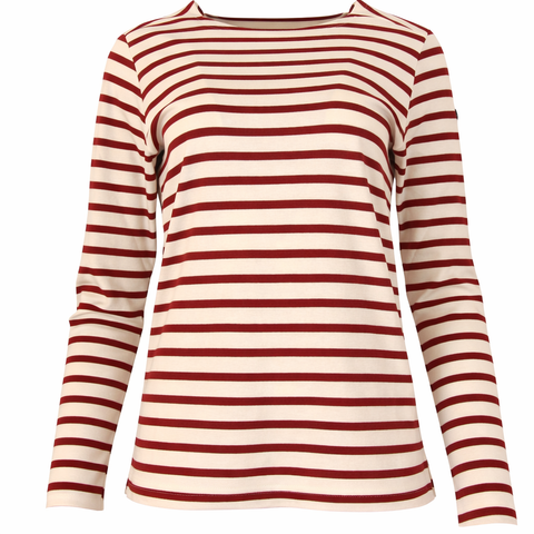 marinière femme écru rouge coupe moderne 220g