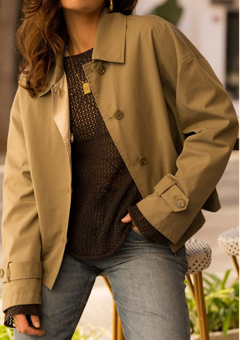 TRENCH COURT REVERSIBLE ZEPHYR KAKI / BEIGE