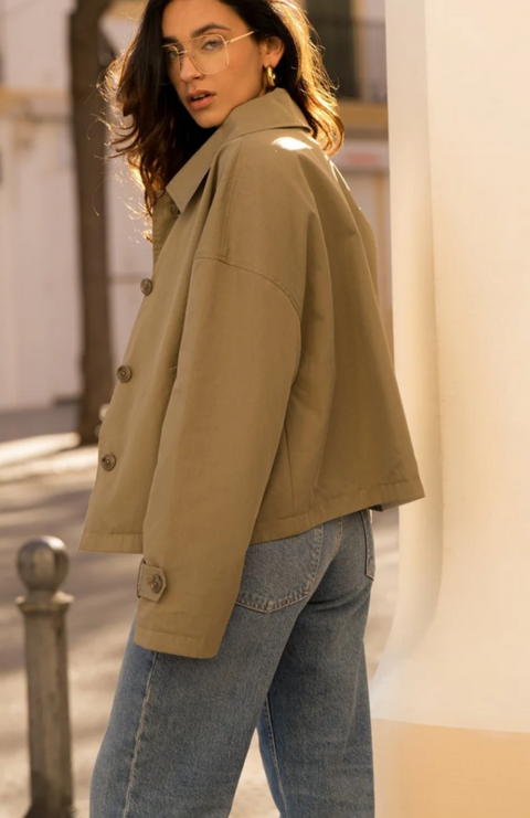 TRENCH COURT REVERSIBLE ZEPHYR KAKI / BEIGE