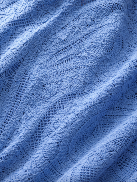 PULL COURT CROCHET AZUR