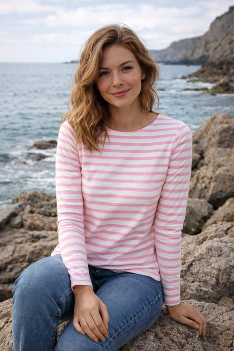 MARINIERE  ECRU/ROSE