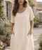 ROBE 100% LIN CALVI  CREME