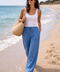PANTALON LIN ALIZÉ BLEU