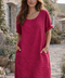 ROBE 100% LIN CALVI FUCHSIA