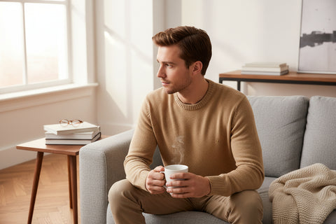 PULL HOMME 80% LAINE CAMEL