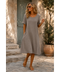 ROBE 100% LIN NATUREL TAUPE COLETTE la maison des fibres naturelles