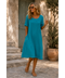 ROBE 100% LIN NATUREL TURQUOISE COLETTE la maison des fibres naturelles