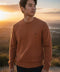 Pull homme laine 80% terracotta – maille épaisse chaude – style élégant hiver – confort premium