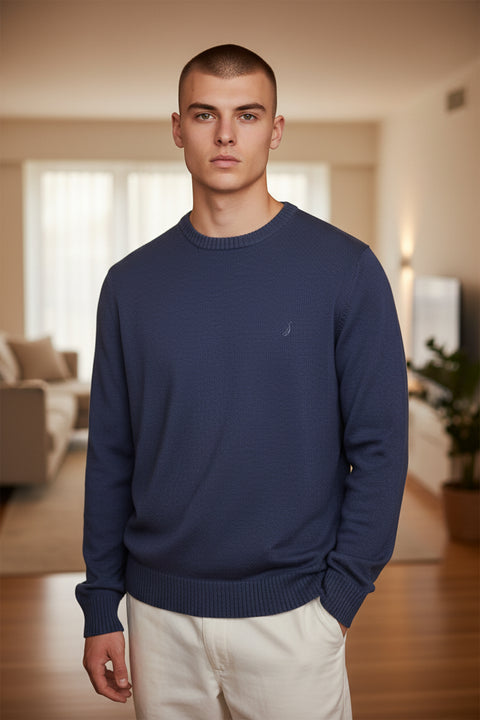 PULL HOMME 80% LAINE MARINE